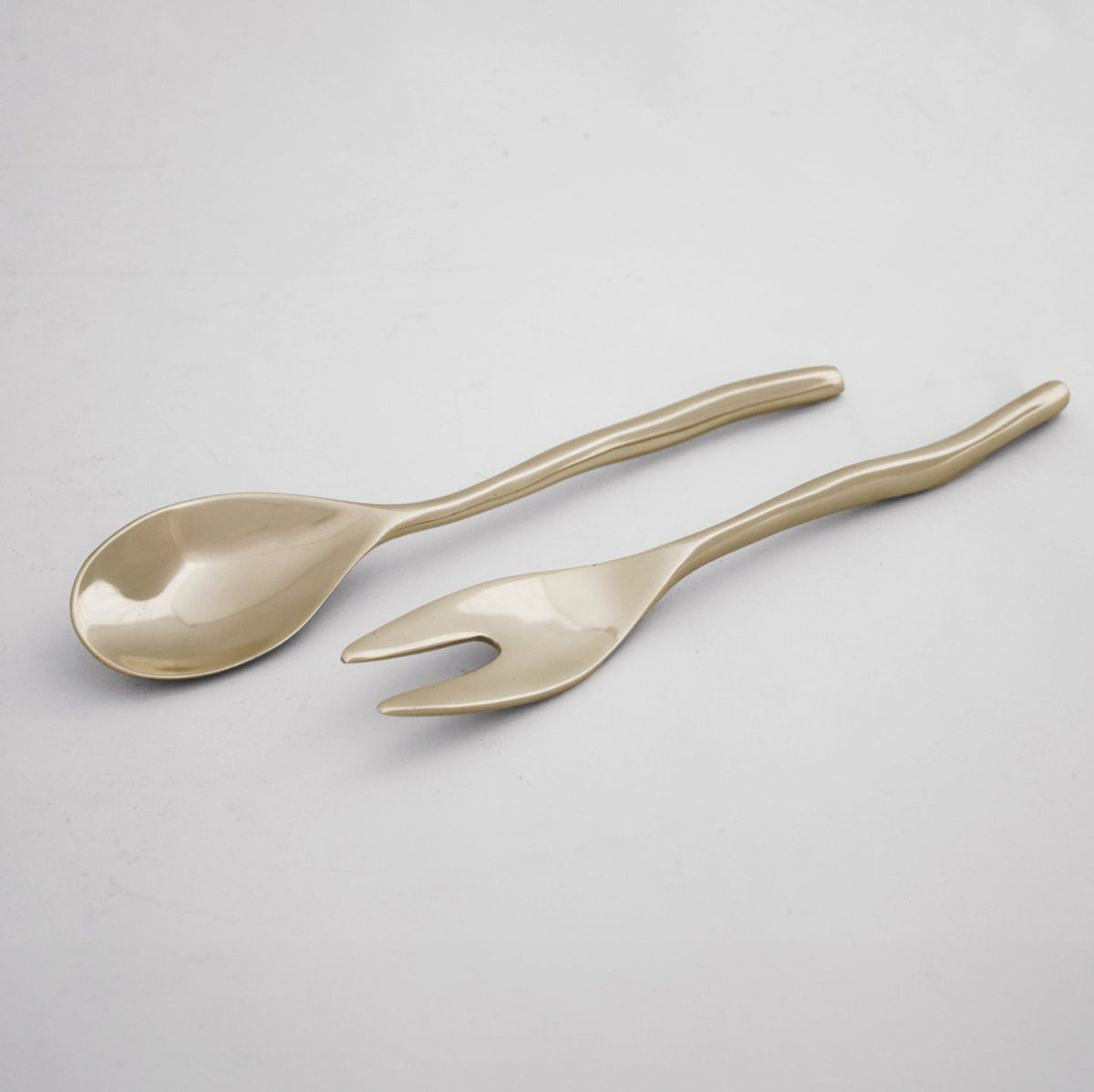 SIERRA MODERN Maia Lg Salad Servers (Shiny Gold) - Robert's-Beatriz Ball Collection-Robert's