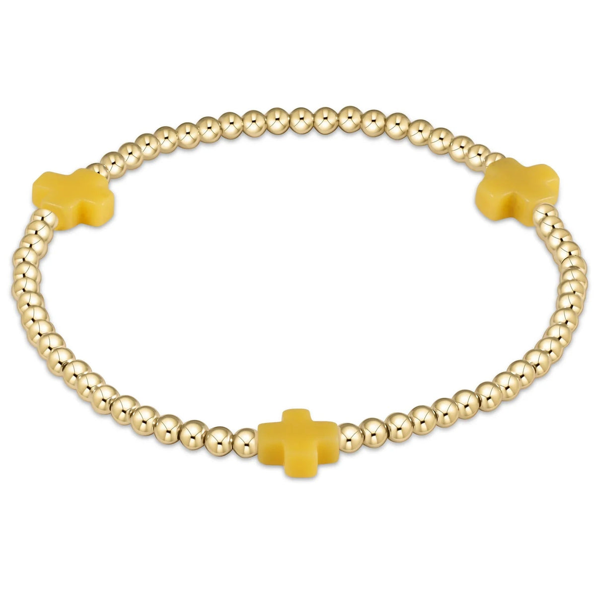 Signature Cross 3MM Gold Bracelet - Canary - Robert's-enewton-Robert's