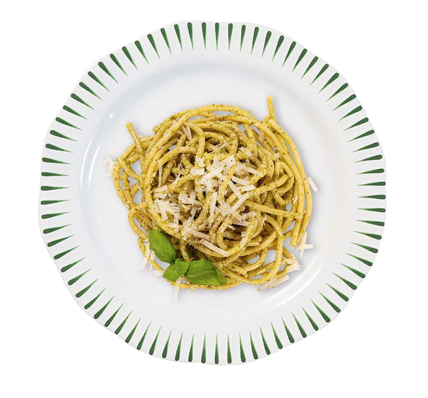 Sitio Stripe Dinner Plate - Basil