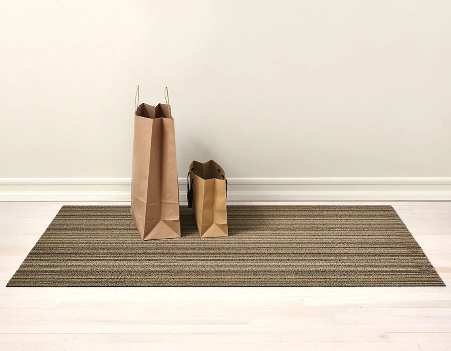 Skinny Stripe Shag Mat - Mushroom - 24X36 - Robert's-Chilewich-Robert's