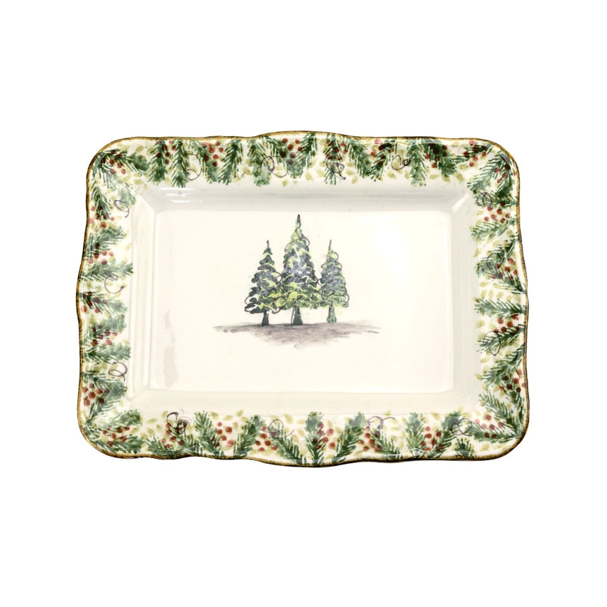 Natale Scalloped Medium Rectangular Tray