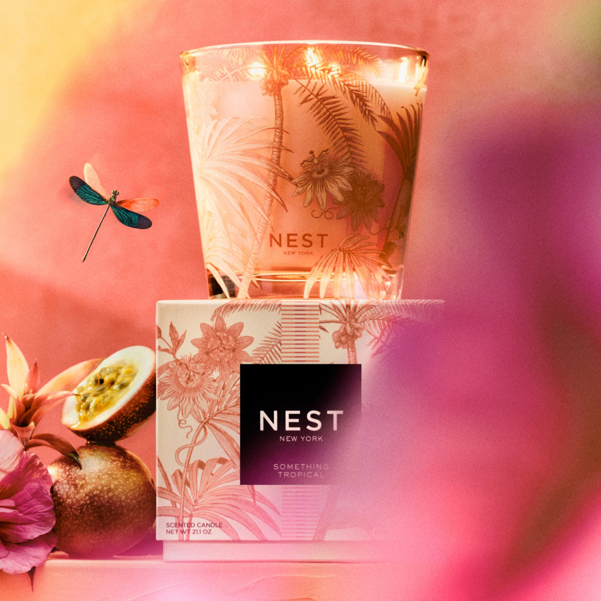 Something Tropical Decorative 3 Wick Candle - Robert's-NEST New York-Robert's