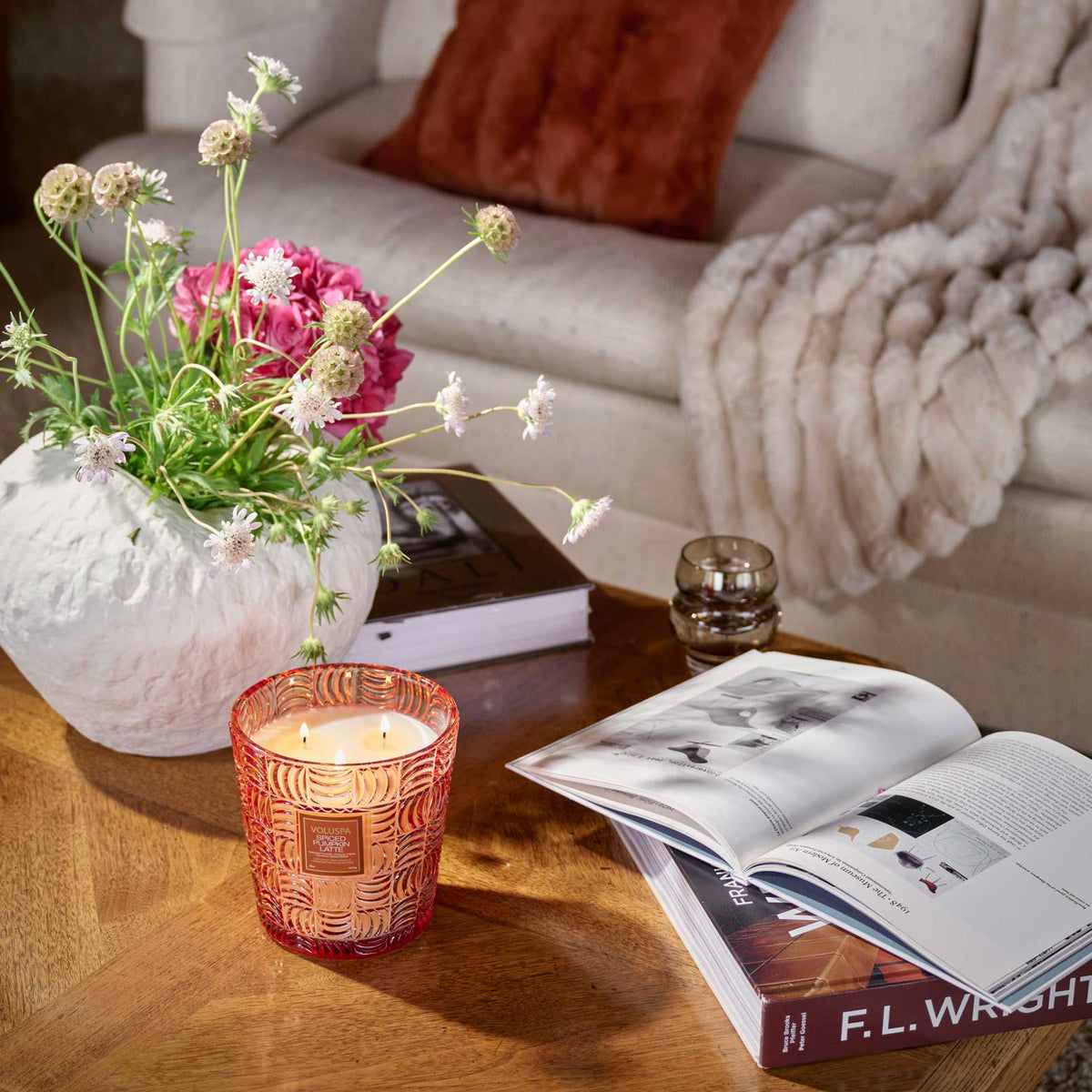 Spiced Pumpkin Latte 3 Wick Hearth Candle - Robert's-VOLUSPA-Robert's