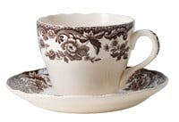 Spode Delamere Brown Tea Cup and Saucer - Robert's-SPODE | PORTMERION-Robert's