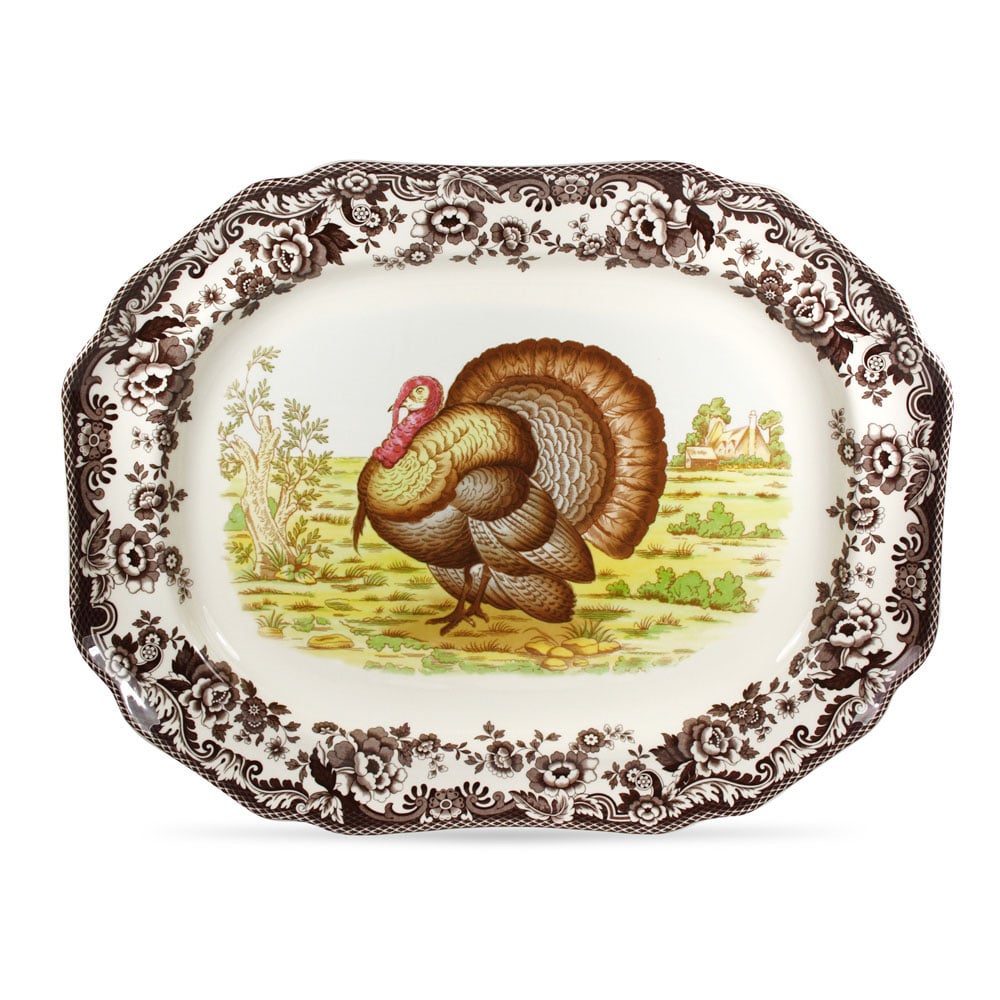 Spode Woodland Oval Platter - American Turkey - 19in