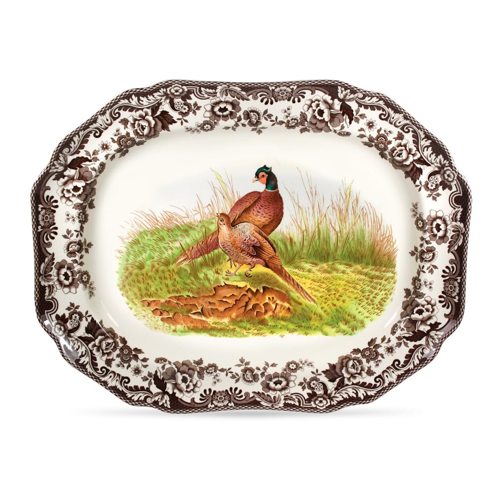 Spode Woodland Oval 19in Platter Pheasant - Robert's-SPODE | PORTMERION-Robert's