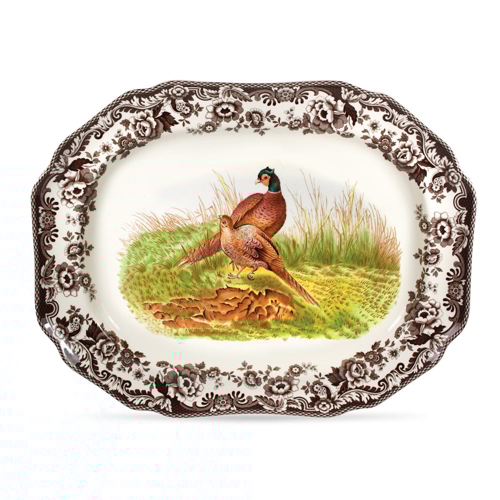 Spode Woodland Oval 19in Platter Pheasant