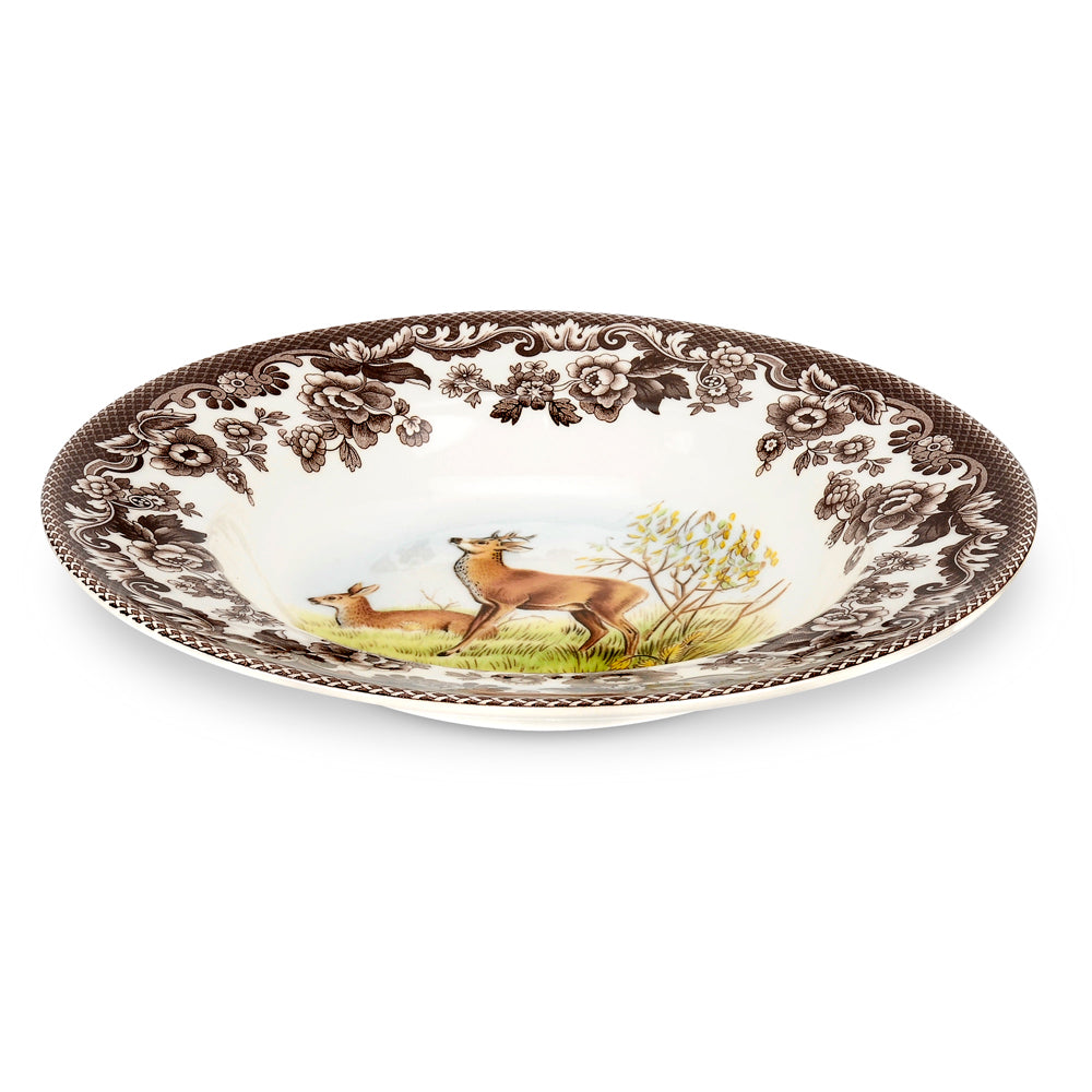 Spode Woodland Rim Soup Plate - Deer