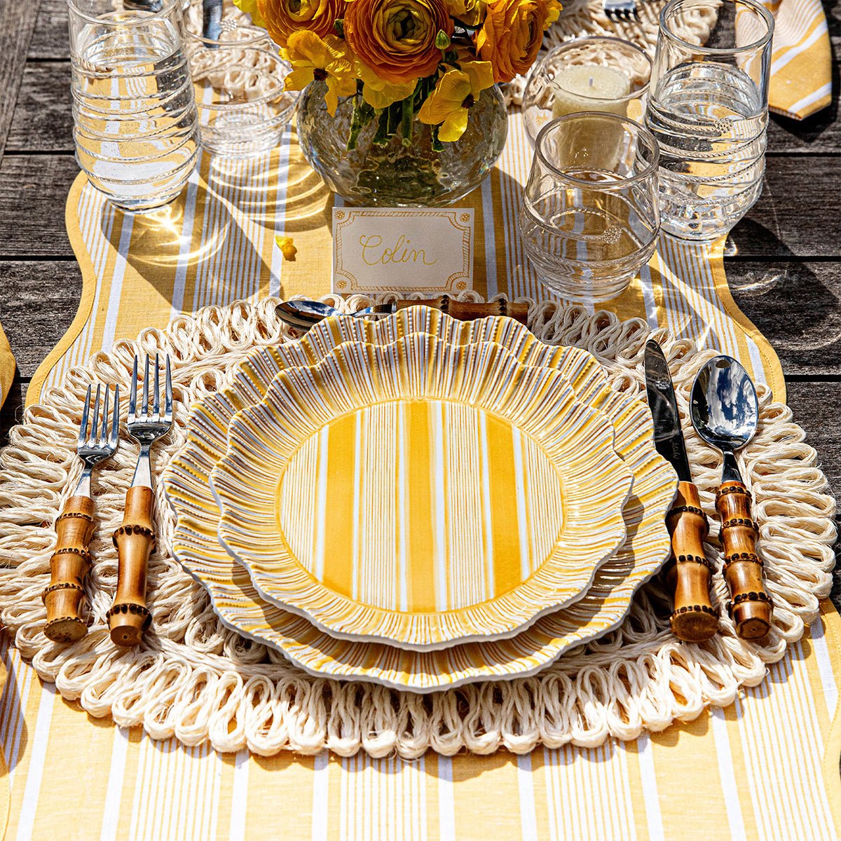 Straw Loop Oval Placemat - Whitewash - Robert's-Juliska-Robert's