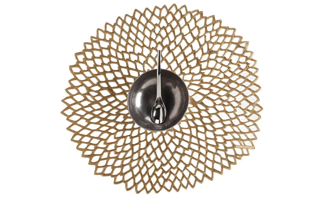 Dahlia Round Placemat - Brass
