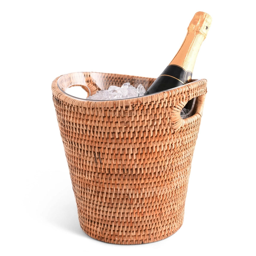 Handwoven Rattan Wicker Champagne Bucket