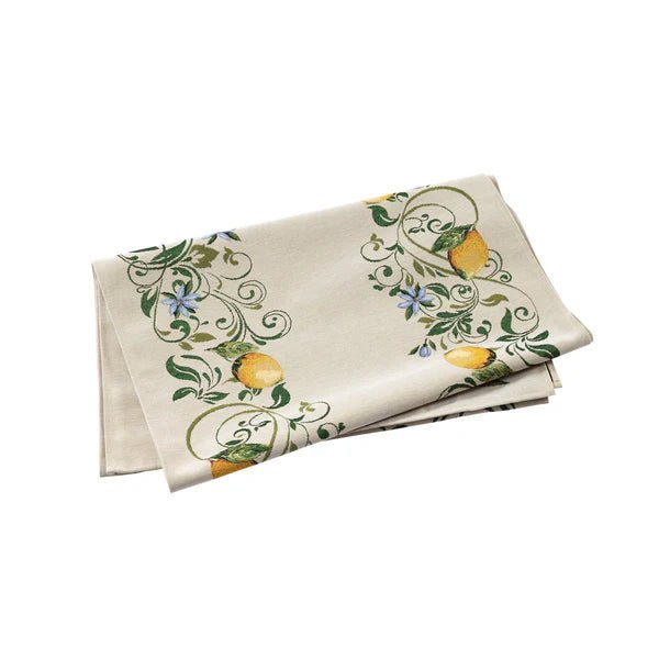 Tavola Lemons Runner with Blue Flowers - Robert's-VIETRI-Robert's