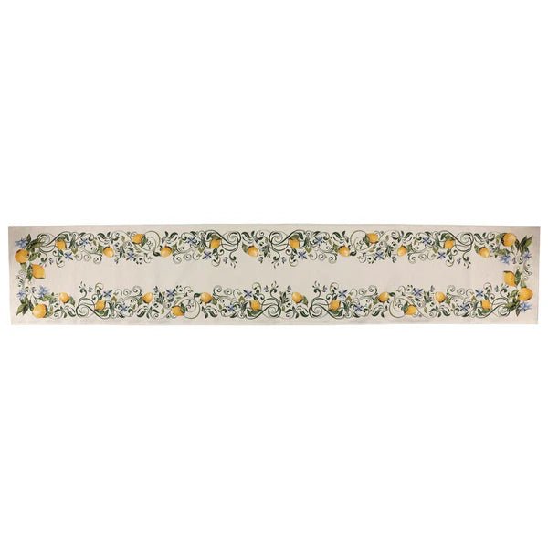 Tavola Lemons Runner with Blue Flowers - Robert's-VIETRI-Robert's