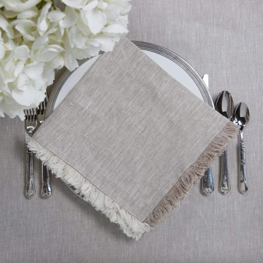 Tuscan Fringe Large Napkin - Robert's-Crown Linen Designs-Robert's