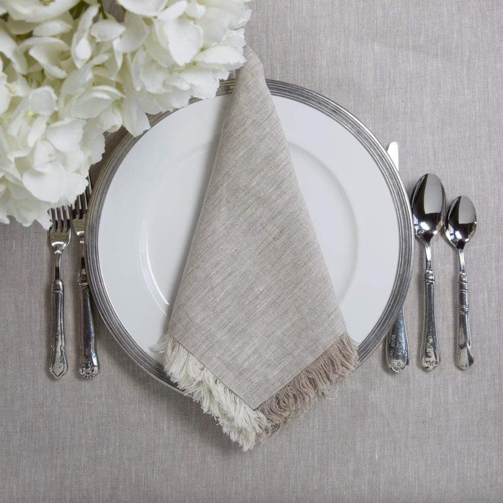 Tuscan Fringe Large Napkin - Robert's-Crown Linen Designs-Robert's