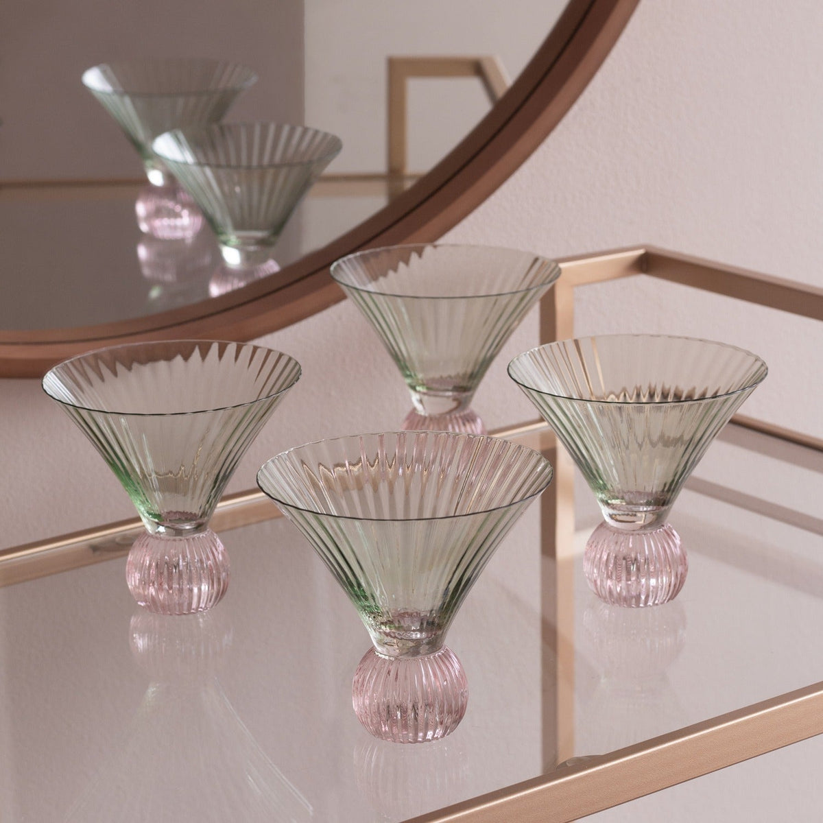 Venice Martini Set of 4 (Green and Pink) - Robert's-Beatriz Ball Collection-Robert's