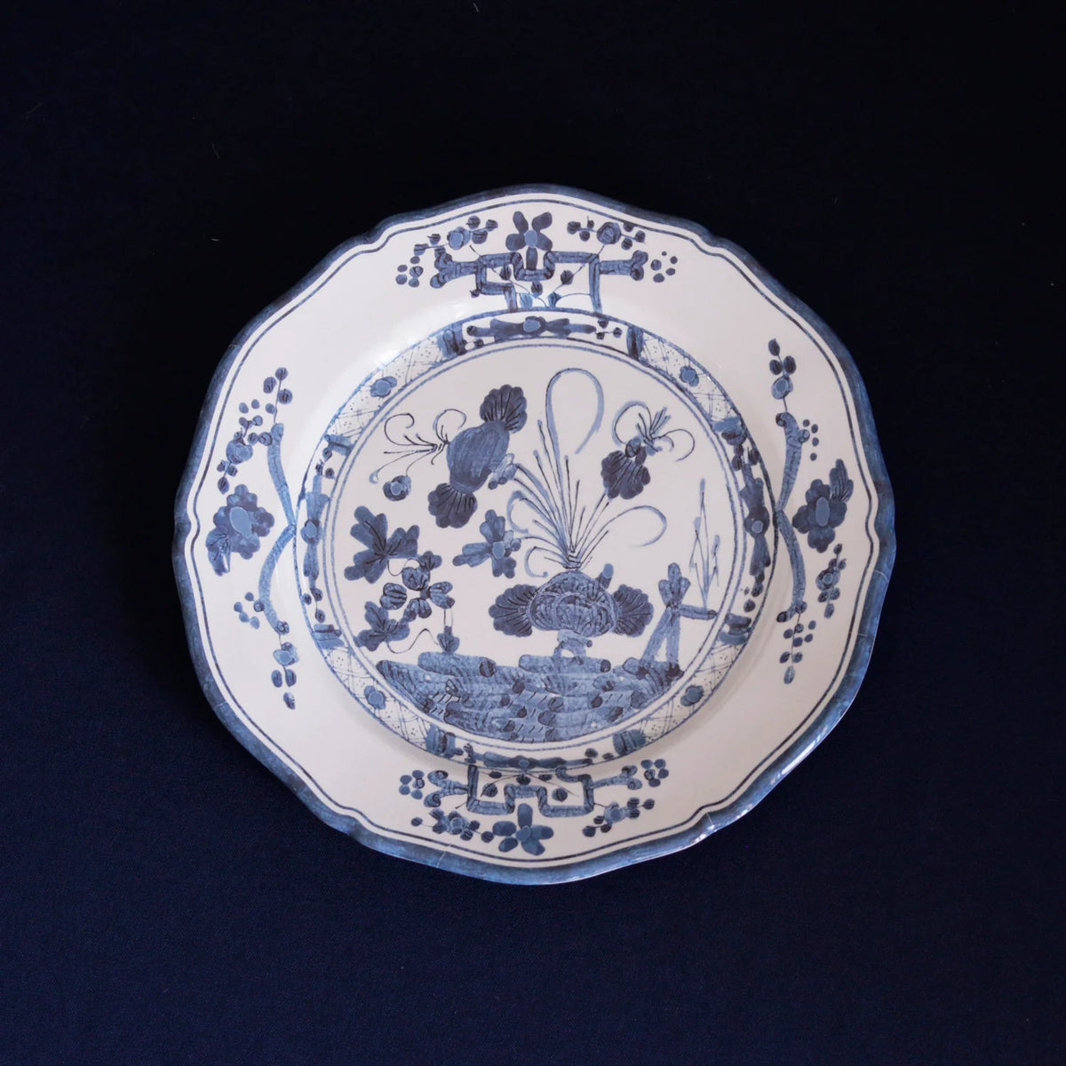 VIDA Faenza 11" Dinner Plate White & Blue - Robert's-Beatriz Ball Collection-Robert's
