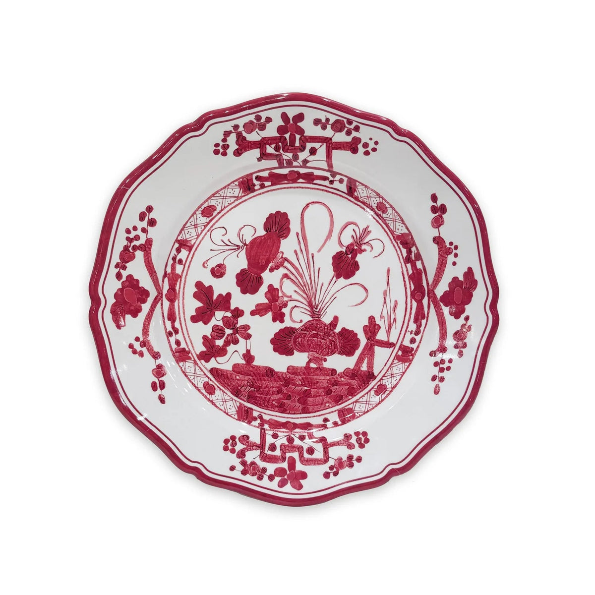 VIDA Faenza 11" Dinner Plate White & Red - Robert's-Beatriz Ball Collection-Robert's