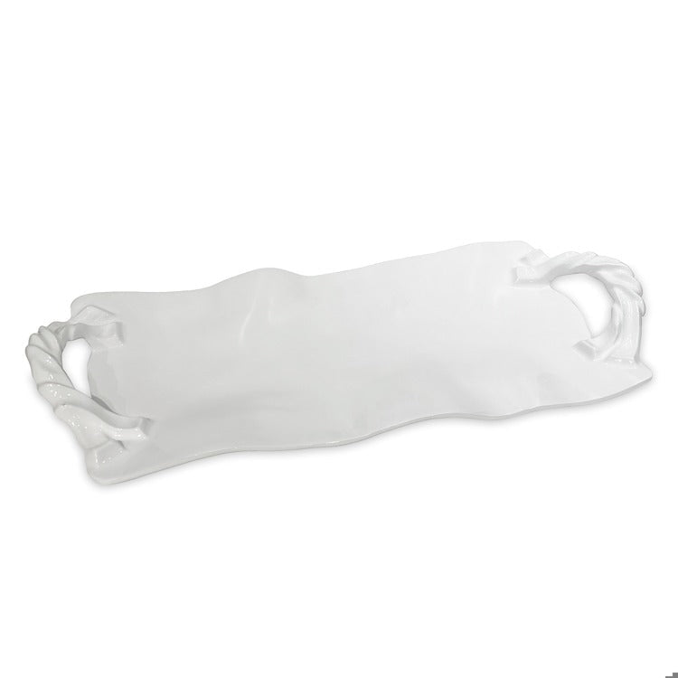 VIDA Sasha Long Rectangle Tray with Handles (White) - Robert's-Beatriz Ball Collection-Robert's