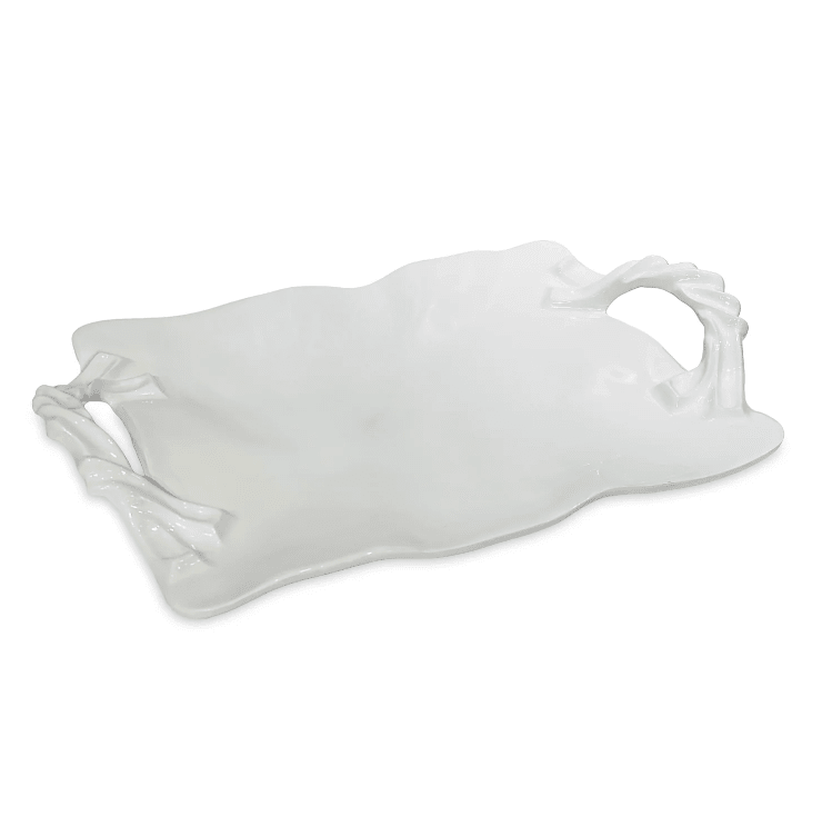 VIDA Sasha Rectangular Tray with Handles White - Robert's-Beatriz Ball Collection-Robert's