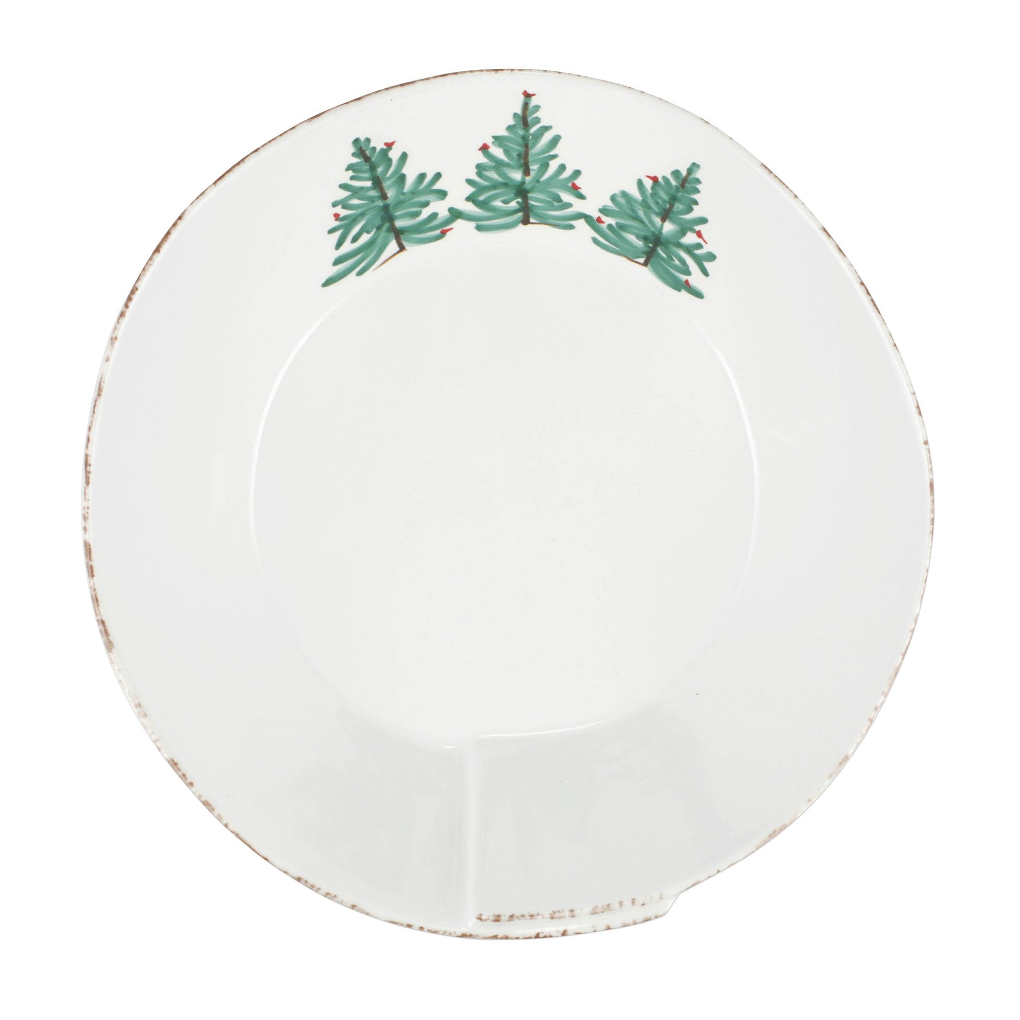 Vietri Lastra Holiday Melamine Shallow Serving Bowl