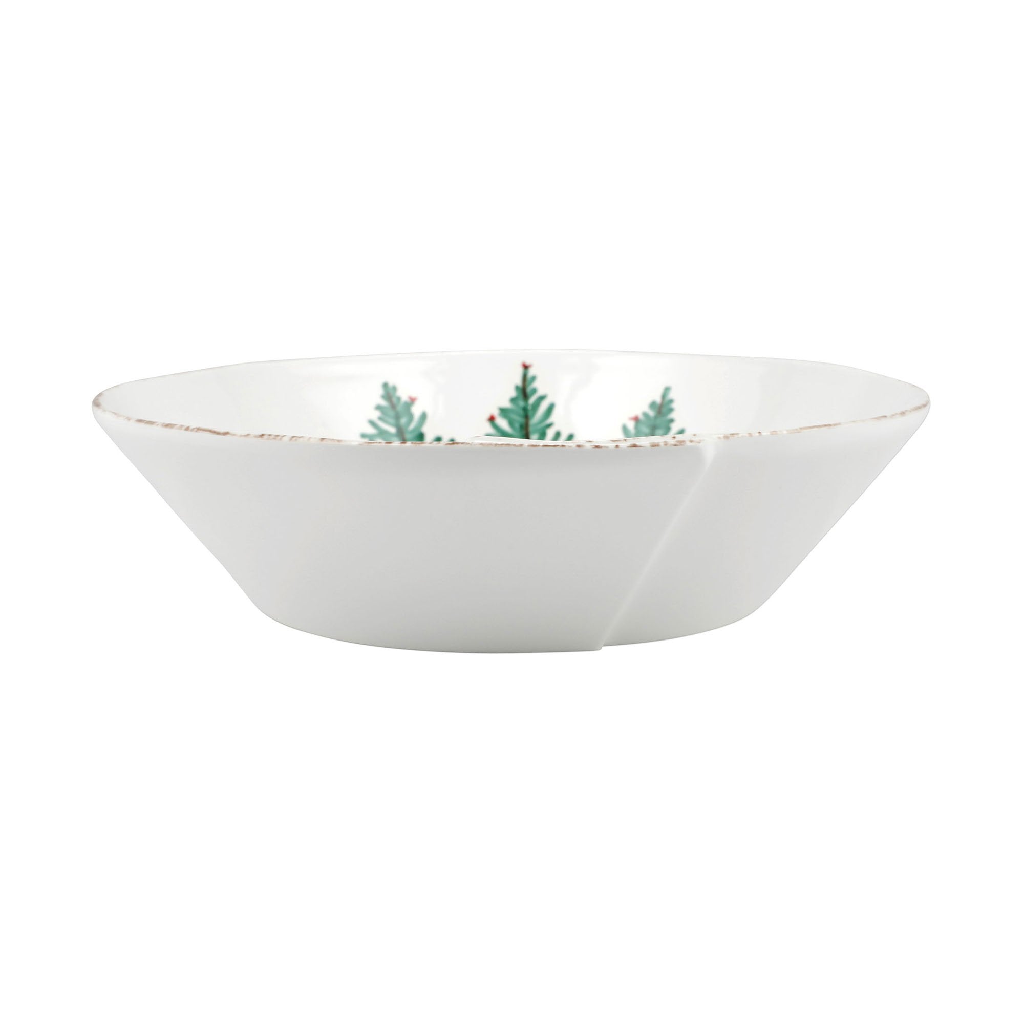 Vietri Lastra Holiday Melamine Shallow Serving Bowl