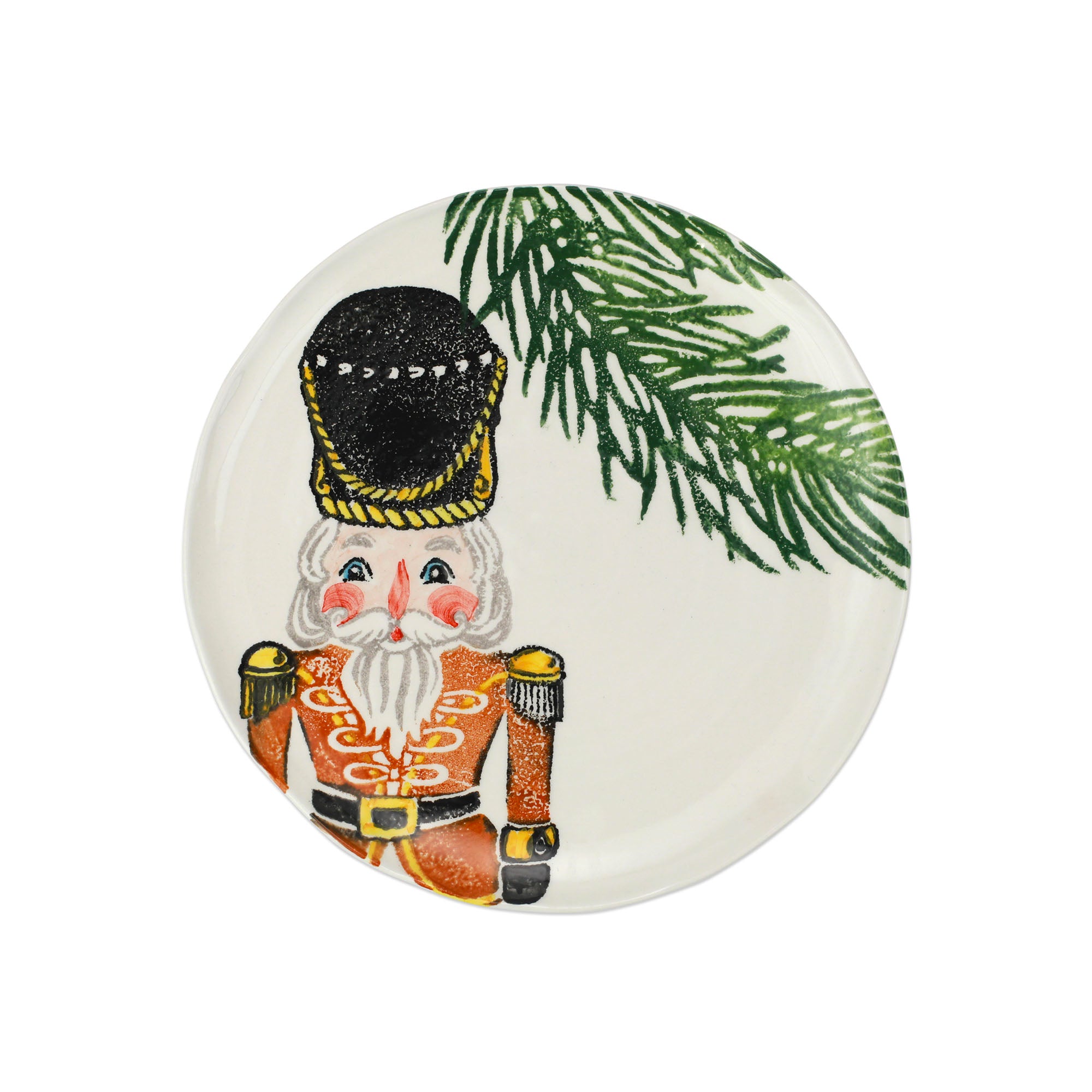 Vietri Nutcracker Gold Dessert Plate