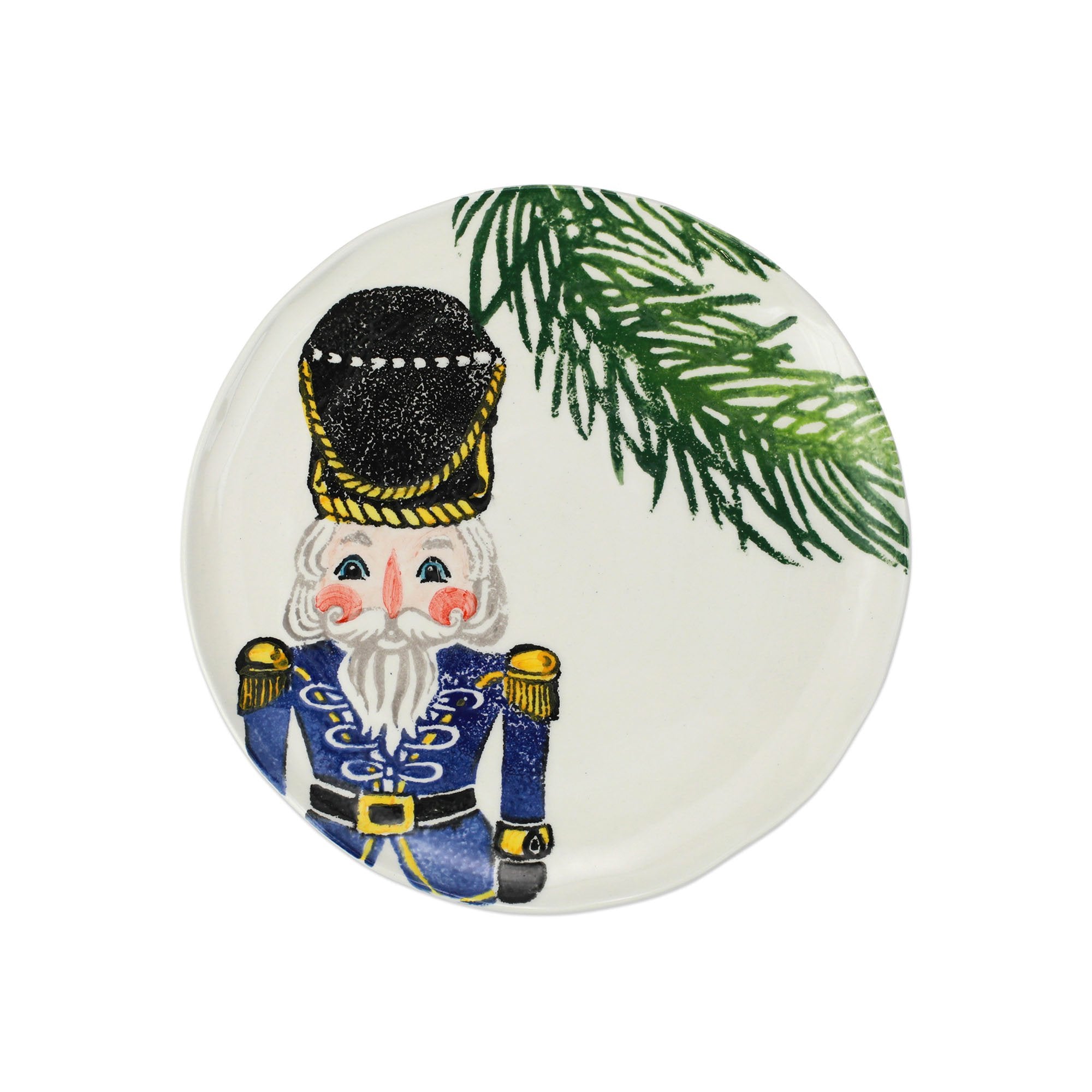 Vietri Nutcrackers Blue Dessert Plate