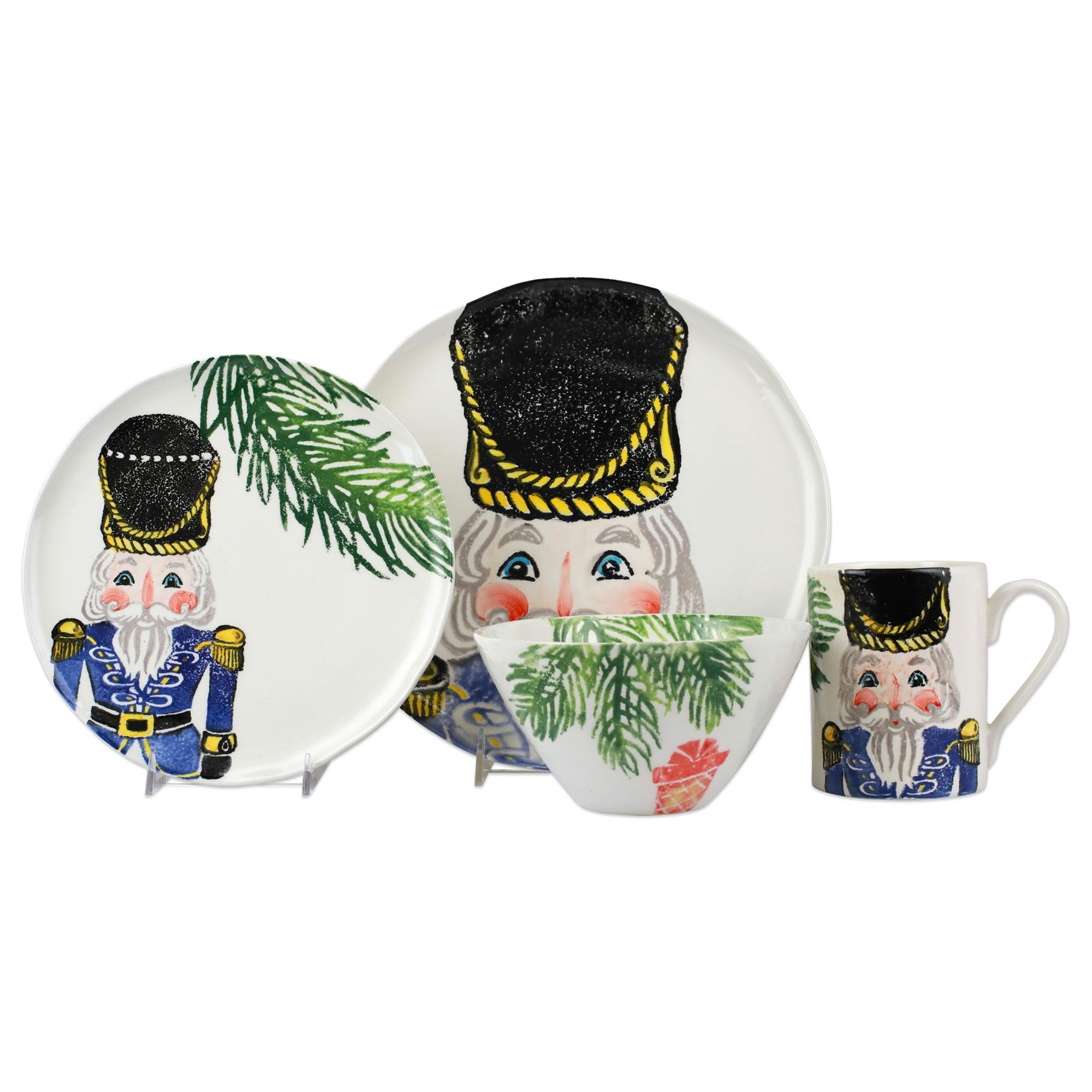 Vietri Nutcrackers Blue Dessert Plate