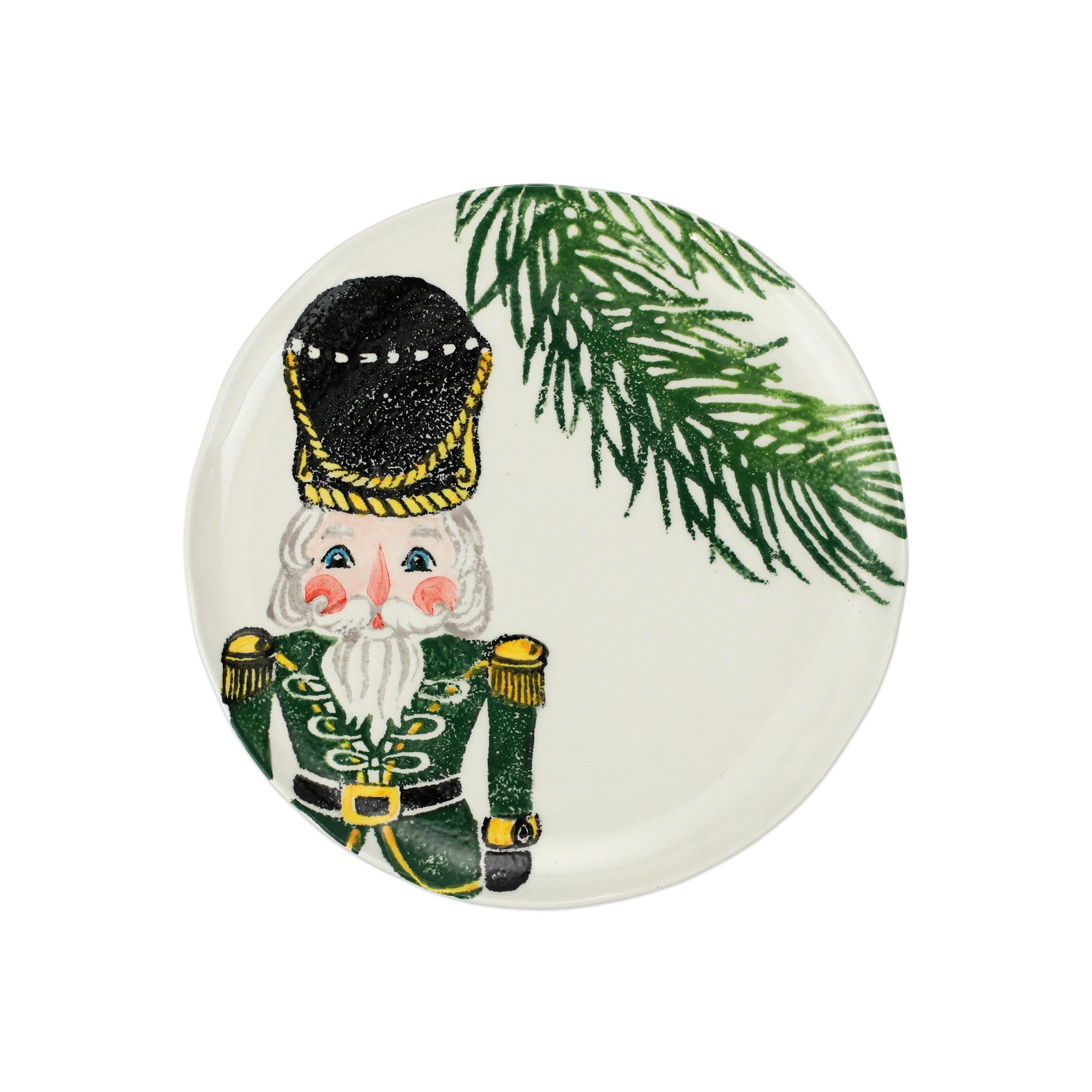 Vietri Nutcrackers Green Dessert Plate