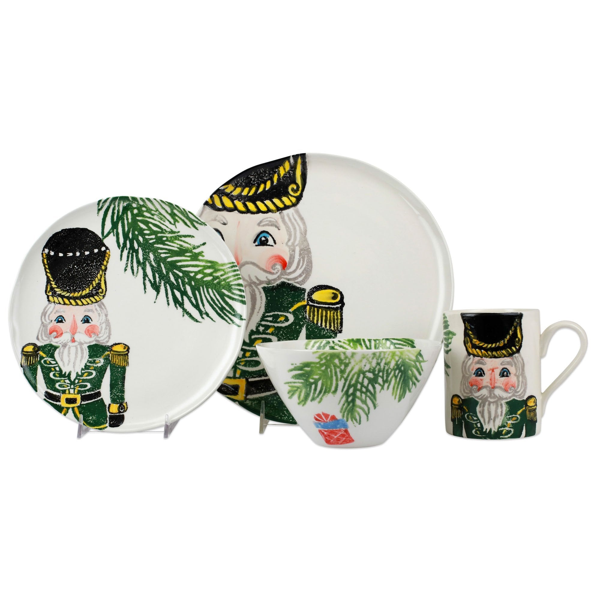 Vietri Nutcrackers Green Dessert Plate