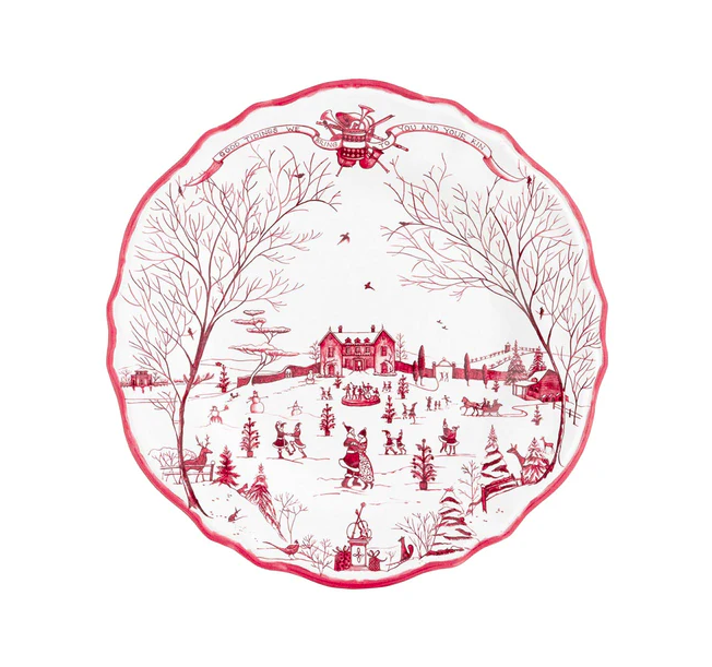 Country Estate Winter Frolic Melamine Dinner Plate