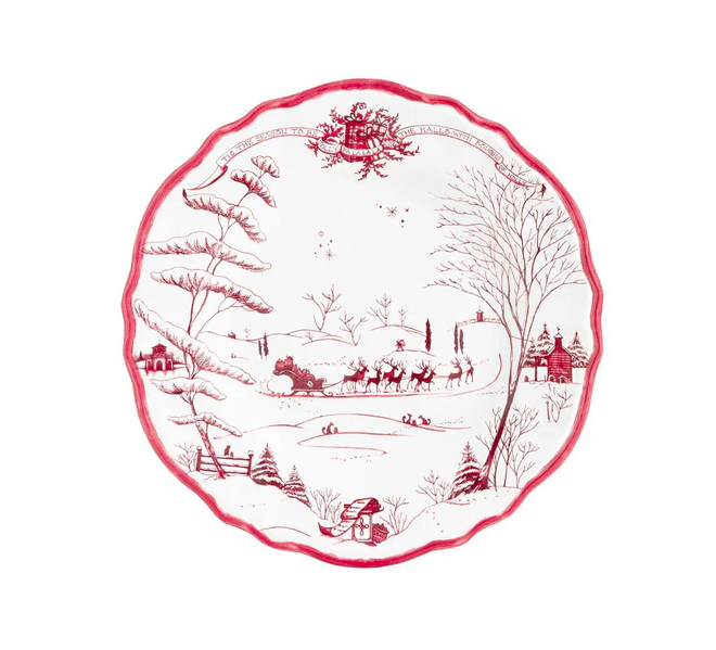 Country Estate Winter Frolic Melamine Dessert/Salad Plate