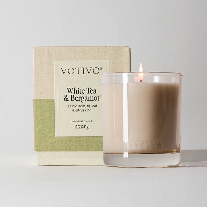 White Tea & Bergamot 10 oz. Signature Candle - Robert's-VOTIVO-Robert's