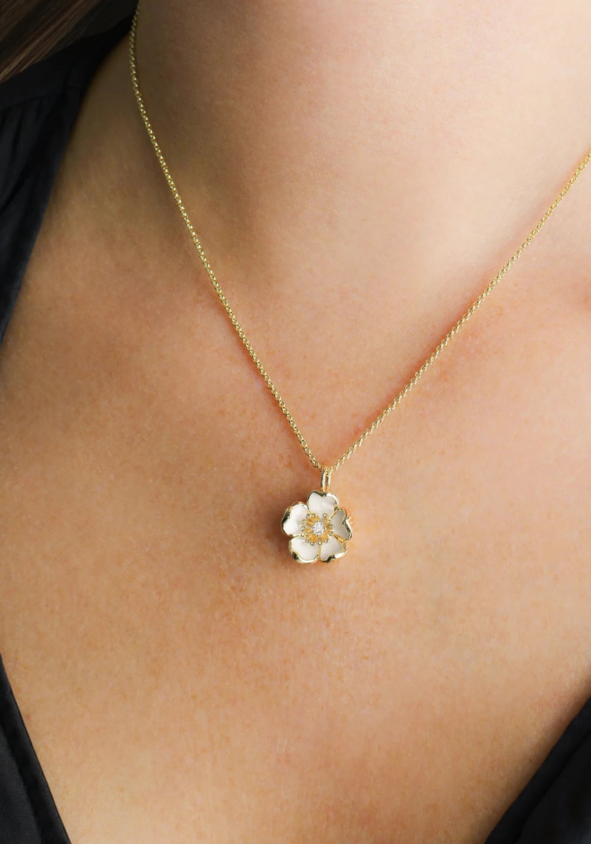 Wildflowers Enameled Pendant Necklace - Robert's-Anabel Aram-Robert's