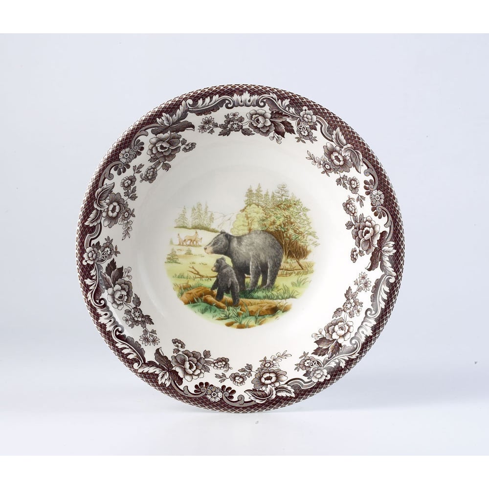 Woodland Ascot Cereal Bowl 8 Inch, Black Bear - Robert's-SPODE | PORTMERION-Robert's