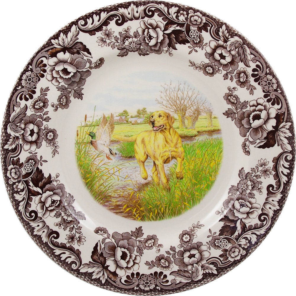 Woodland Dinner Plate 10.5 Inch, Yellow Lab - Robert's-SPODE | PORTMERION-Robert's