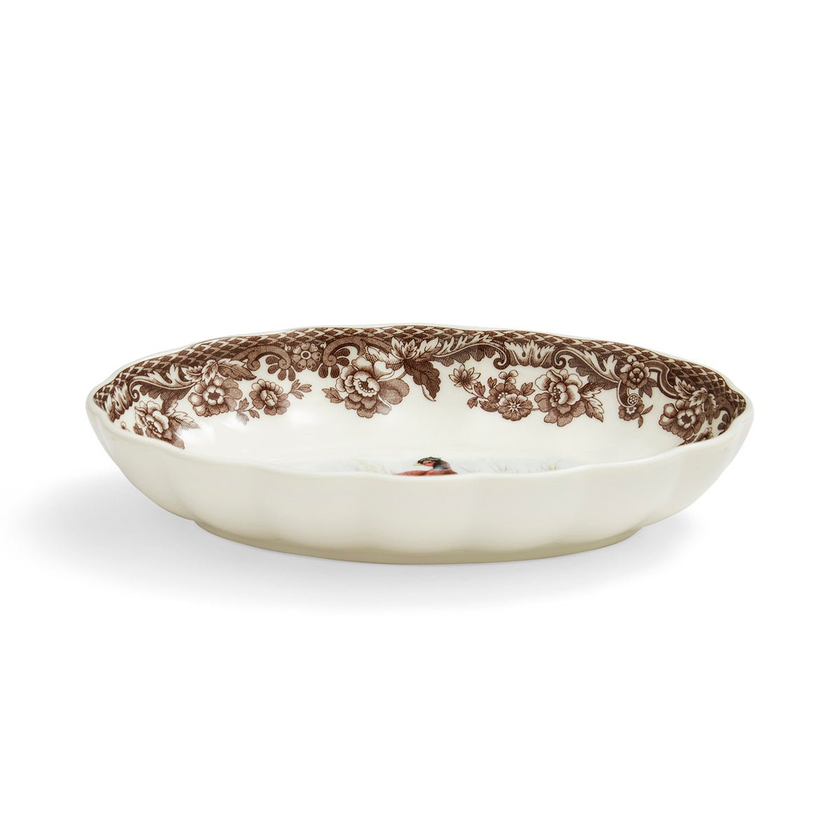 Woodland Pheasant Oval Fluted Dish 6in - Robert's-SPODE | PORTMERION-Robert's