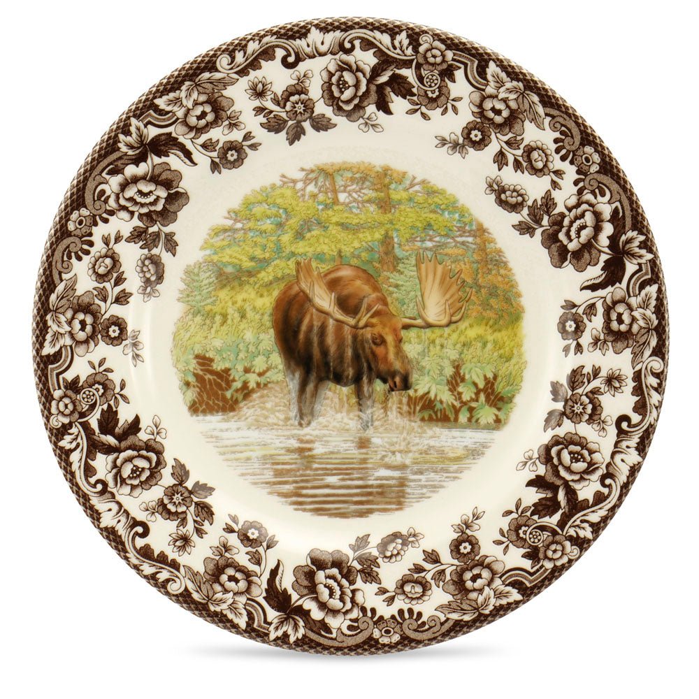 Woodland Salad Plate 8 Inch, Moose - Robert's-SPODE | PORTMERION-Robert's