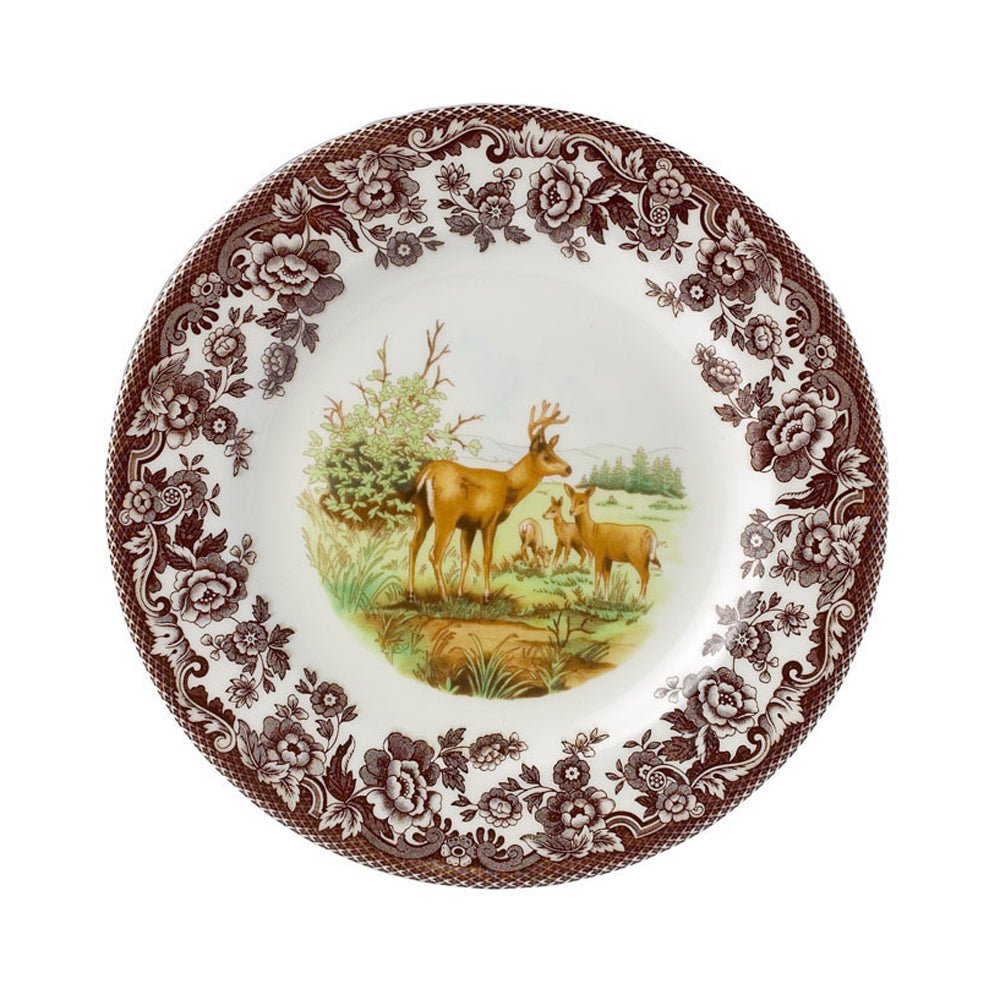 Woodland Salad Plate 8 Inch, Mule Deer - Robert's-SPODE | PORTMERION-Robert's
