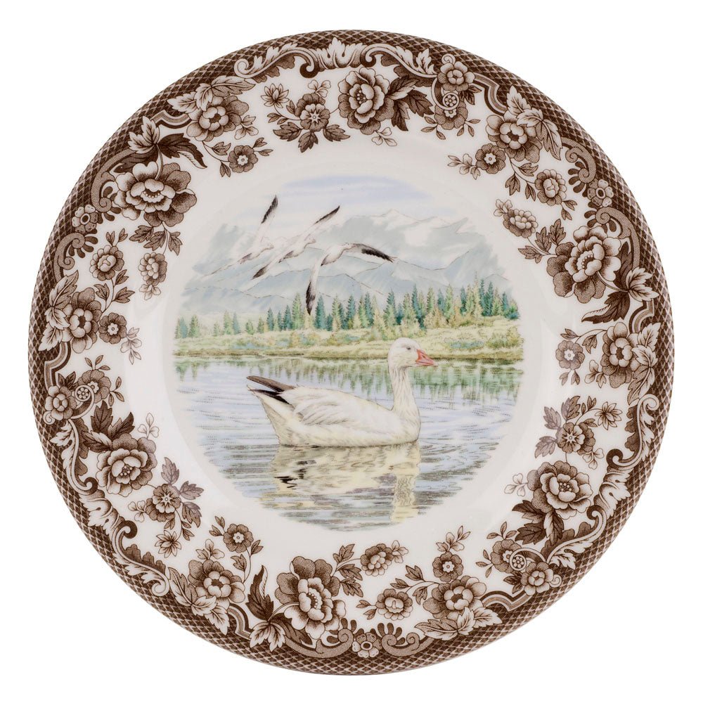 Woodland Salad Plate 8 Inch, Snow Goose - Robert's-SPODE | PORTMERION-Robert's